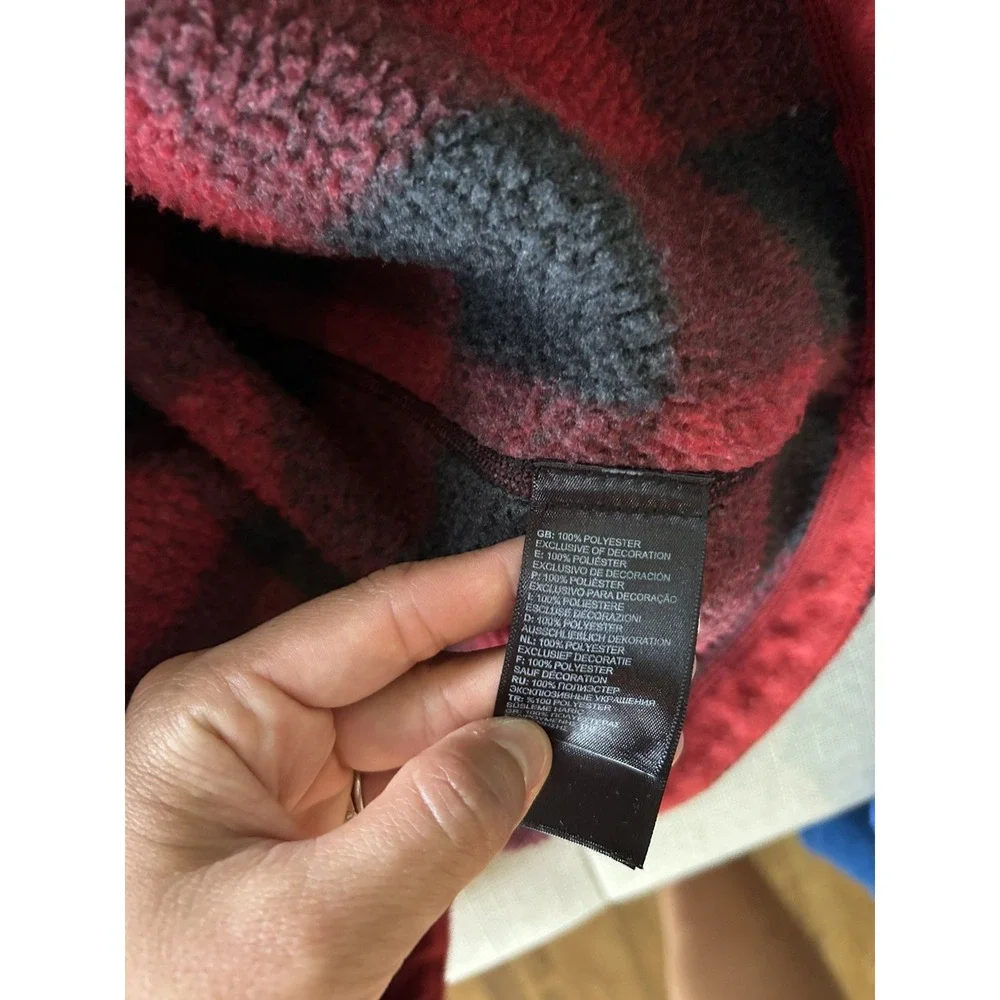 The North Face Nupste 700 Down Puffer Vest Red/Black Check Plaid Men's XL